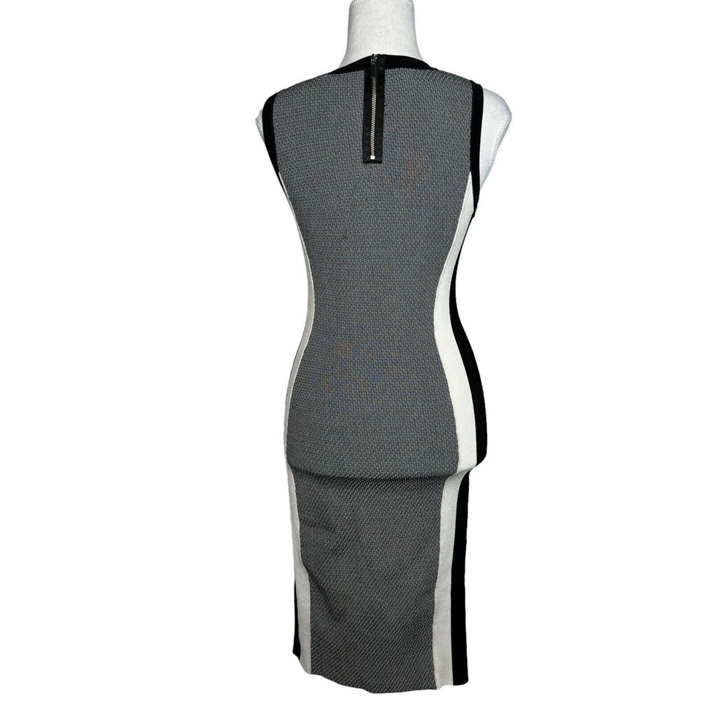 Karen Millen XS Sleeveless Expo Zip Long Bodycon Wiggle Pencil Side Stripe Dress - Picture 11 of 14